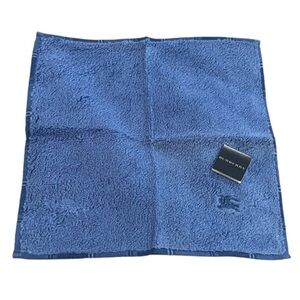 ✨Authentic Japan Exclusive BURBERRY Knight Logo Blue Terry Wash Cloth Hand Towel